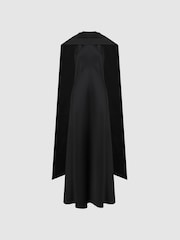 Черный - Reiss Кира Кейп Платье макси - Изображение 2 из 6
