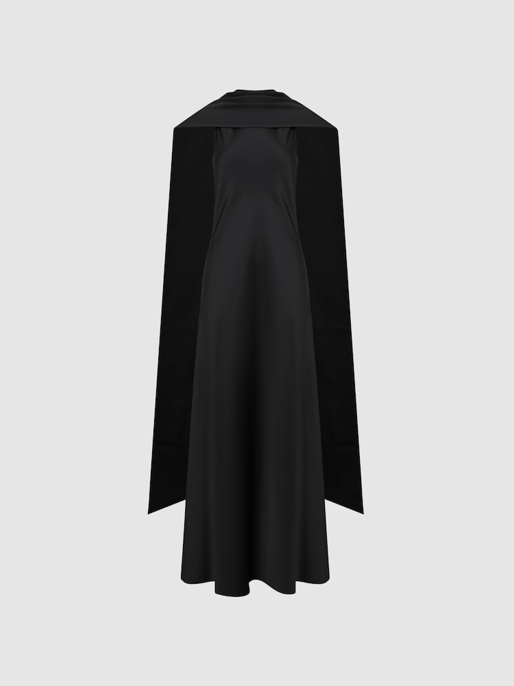 Schwarz - Reiss Keira Cape-Maxikleid - Bild 2 von 6 Schwarz - Reiss Keira Cape-Maxikleid - Bild 2 von 6