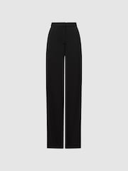 Reiss Black Poppie Wide Leg Side Stripe Trousers - Image 2 of 5