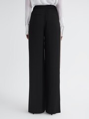 Reiss Black Poppie Wide Leg Side Stripe Trousers - Image 5 of 5