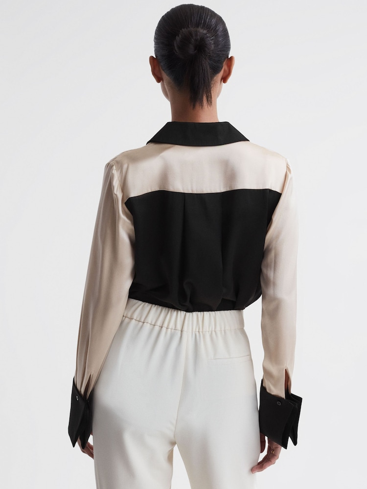 Reiss חולצת קולורבלוק של לורי משי - Image 5 of 5