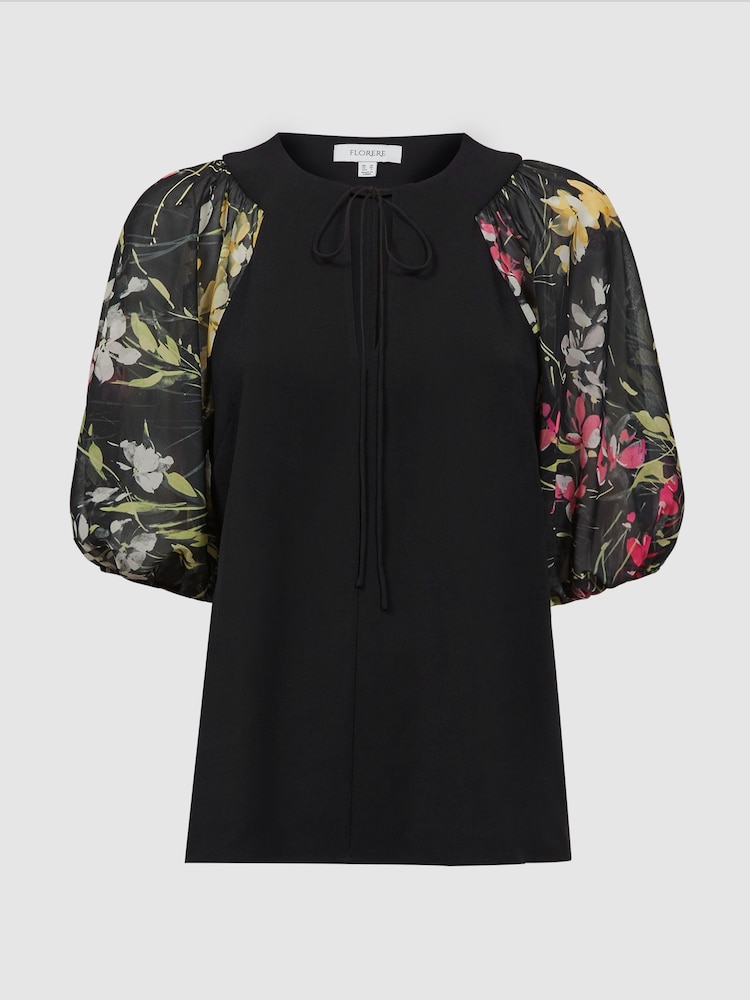 Florere Floral Puff Sleeve Top - Image 2 of 5