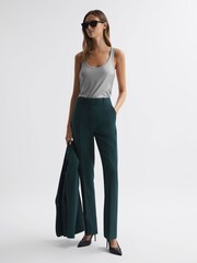 Reiss Silver Lilly Metallic Scoop Neck Racerback Vest - Image 3 of 5