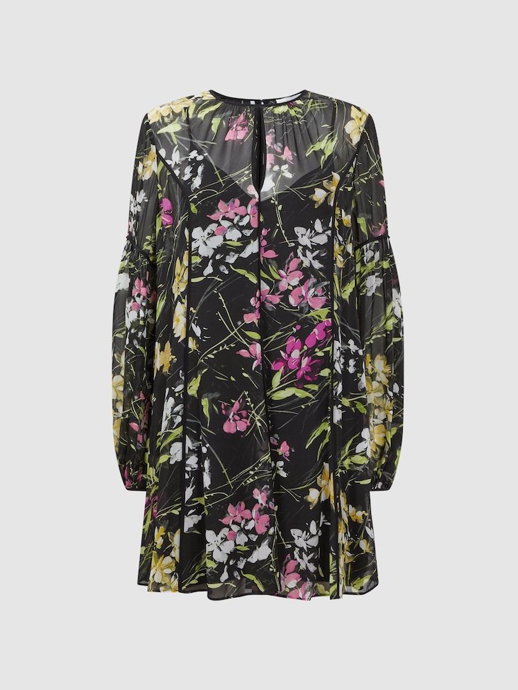 Florere Sheer Floral Mini Dress - Image 2 of 6