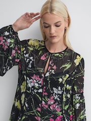 Florere Sheer Floral Mini Dress - Image 3 of 6