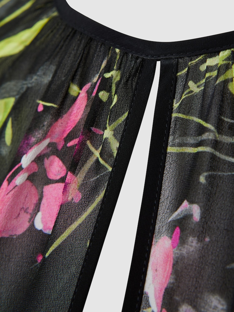 Florere Sheer Floral Mini Dress - Image 6 of 6