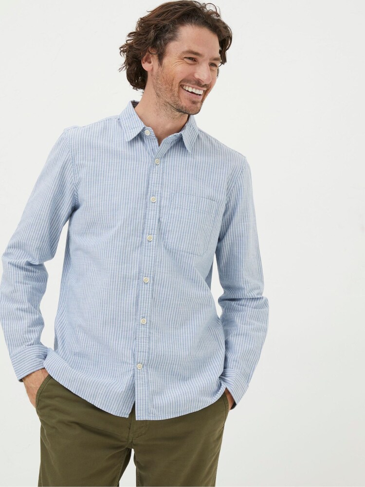 FatFace Blue Gore Stripe Shirt - Image 1 of 4