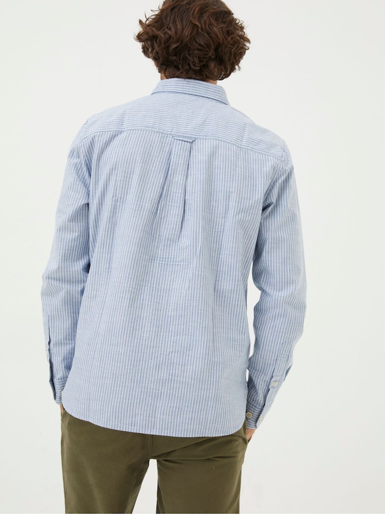 FatFace Blue Gore Stripe Shirt - Image 2 of 4