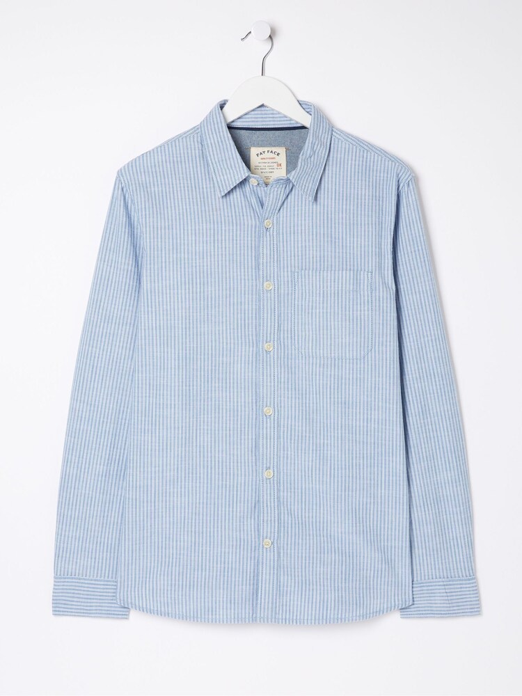 FatFace Blue Gore Stripe Shirt - Image 4 of 4