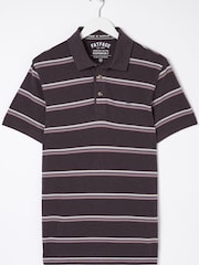 FatFace Purple Stripe Pique Polo Shirt - Image 1 of 5