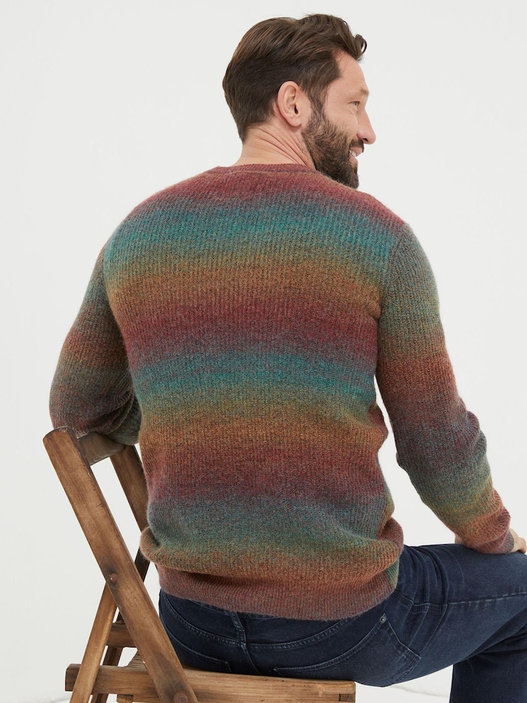 FatFace Orange Ombre Crew Jumper - Image 2 of 4