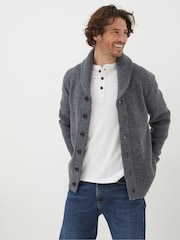 FatFace Grey Calder Rib Cardigan - Image 1 of 4
