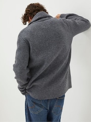 FatFace Grey Calder Rib Cardigan - Image 2 of 4