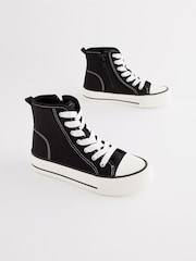 Black Chunky High Top Lace-Up Trainers - Image 4 of 7