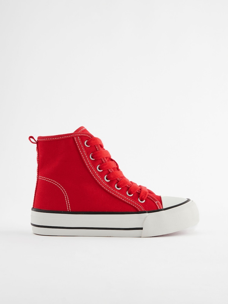 Rot - High-Top-Sportschuhe mit Schnürung und dicker Sohle - Bild 2 von 6 Rot - High-Top-Sportschuhe mit Schnürung und dicker Sohle - Bild 2 von 6
