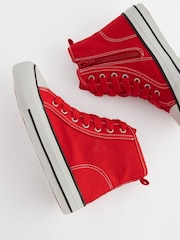 Red Chunky High Top Lace-Up Trainers - Image 5 of 6