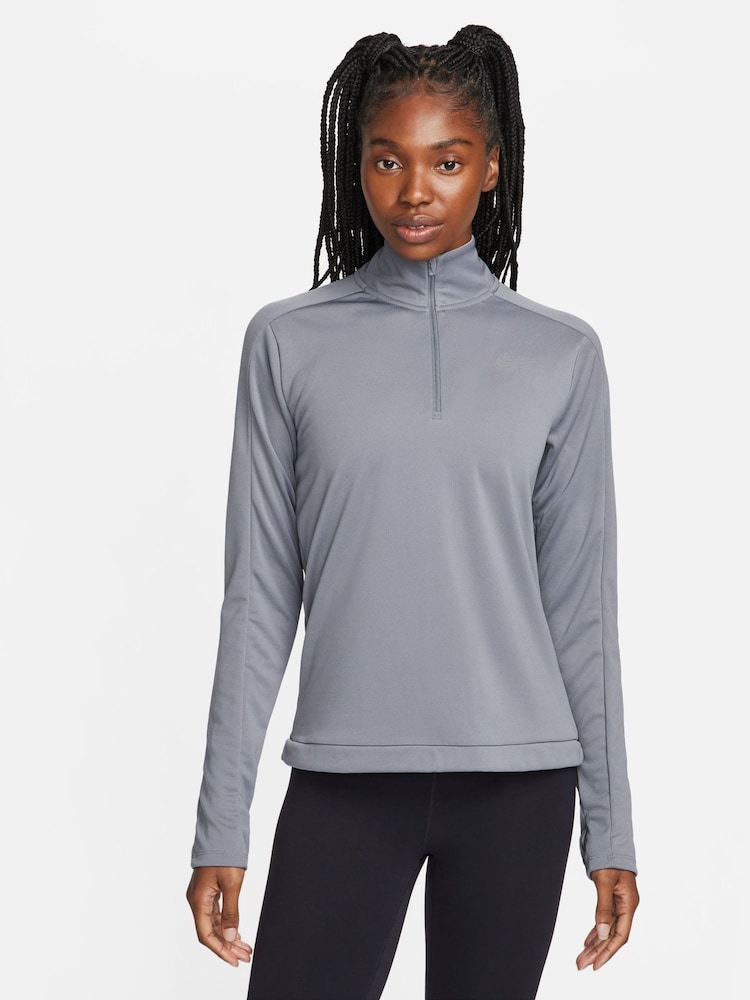 Nike Grey Dri-FIT Pacer Half Zip Running Top - Image 1 of 7