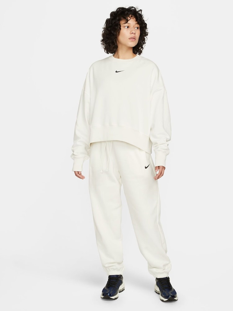 Nike Light White Oversized Mini Swoosh Joggers - Image 4 of 6