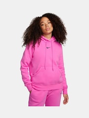 Nike Bright Pink Sportswear Phoenix Fleece Pullover Hoodie - Image 1 of 9