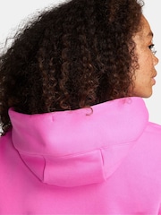 Nike Bright Pink Sportswear Phoenix Fleece Pullover Hoodie - Image 6 of 9