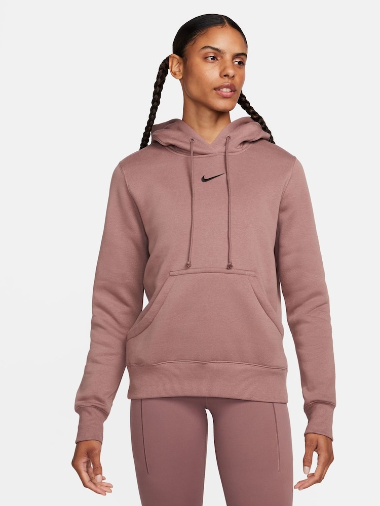 Nike Brown Sportswear Phoenix Fleece Pullover Hoodie - Image 1 of 9
