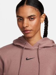 Nike Brown Sportswear Phoenix Fleece Pullover Hoodie - Image 5 of 9