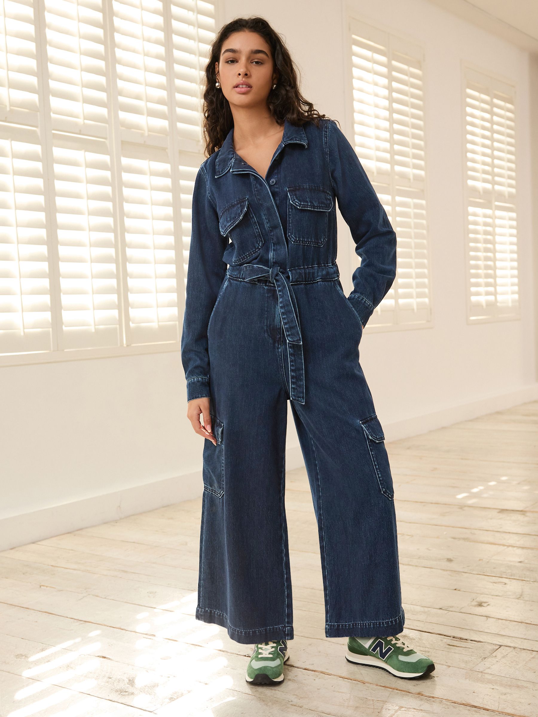 Buy Inky Blue Denim Jumpsuit from Next Luxembourg