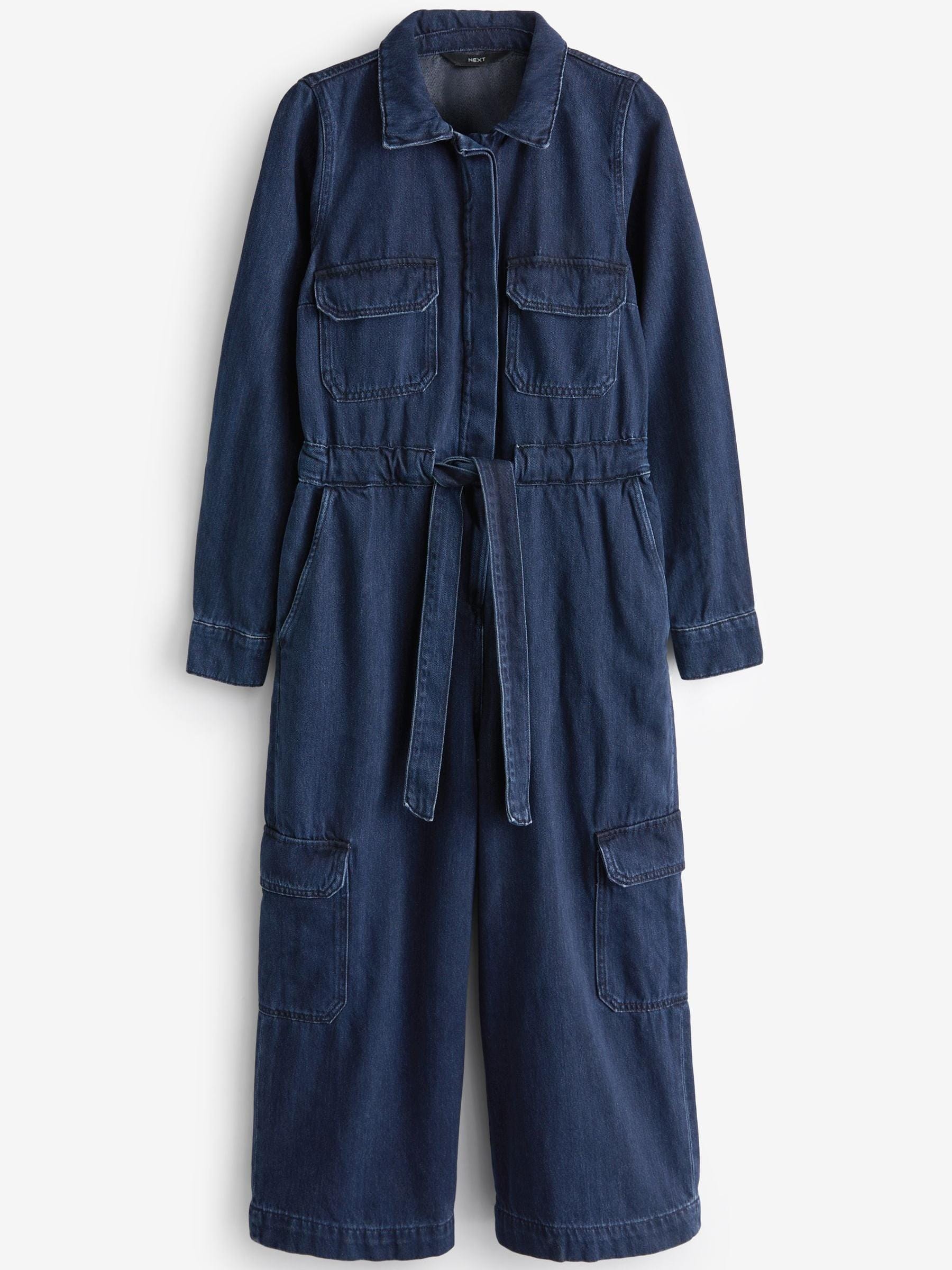 Buy Inky Blue Denim Jumpsuit from Next Luxembourg