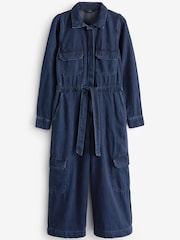 Inky Blue Denim Jumpsuit - Image 5 of 6