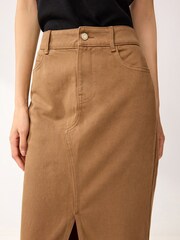 Rust Brown Denim Maxi Skirt - Image 4 of 6