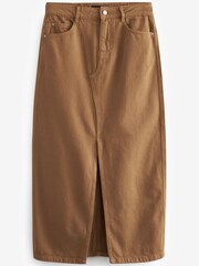 Rust Brown Denim Maxi Skirt - Image 5 of 6