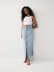 Mid Blue Hourglass Denim Maxi Skirt - Image 2 of 7