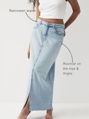 Mid Blue Hourglass Denim Maxi Skirt - Image 3 of 7