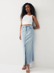 Mid Blue Hourglass Denim Maxi Skirt - Image 4 of 7