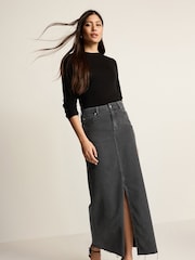 Schwarz - Denim-Maxirock - Bild 2 von 6