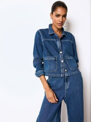 Dark Blue Denim Carpenter Jacket - Image 3 of 7
