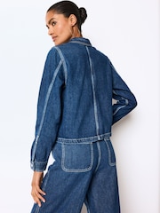 Dark Blue Denim Carpenter Jacket - Image 4 of 7