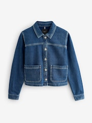 Dark Blue Denim Carpenter Jacket - Image 6 of 7