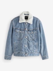 Mid Blue Borg Lined Denim Jacket - Image 7 of 8