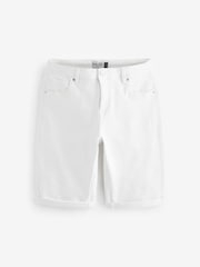White Denim Knee Length Shorts - Image 5 of 6