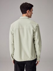 Sage Green Regular Fit Premium Texture Jersey Shacket - Image 3 of 7