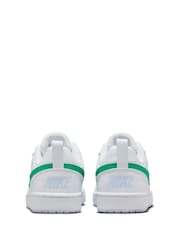 Nike White/Green Youth Court Borough Low Recraft Trainers - Image 6 of 11