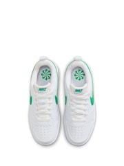 Nike White/Green Youth Court Borough Low Recraft Trainers - Image 7 of 11
