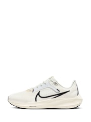 Nike White Cream Air Zoom Pegasus 40 Road Running Trainers - Image 4 of 12