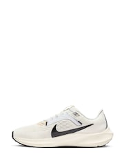 Nike White Cream Air Zoom Pegasus 40 Road Running Trainers - Image 5 of 12