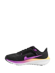 Nike Black/Pink Air Zoom Pegasus 40 Road Running Trainers - Image 3 of 5
