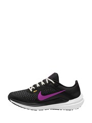 Nike Black/Purple Air Winflo 10 Road Running Trainers - Image 2 of 4