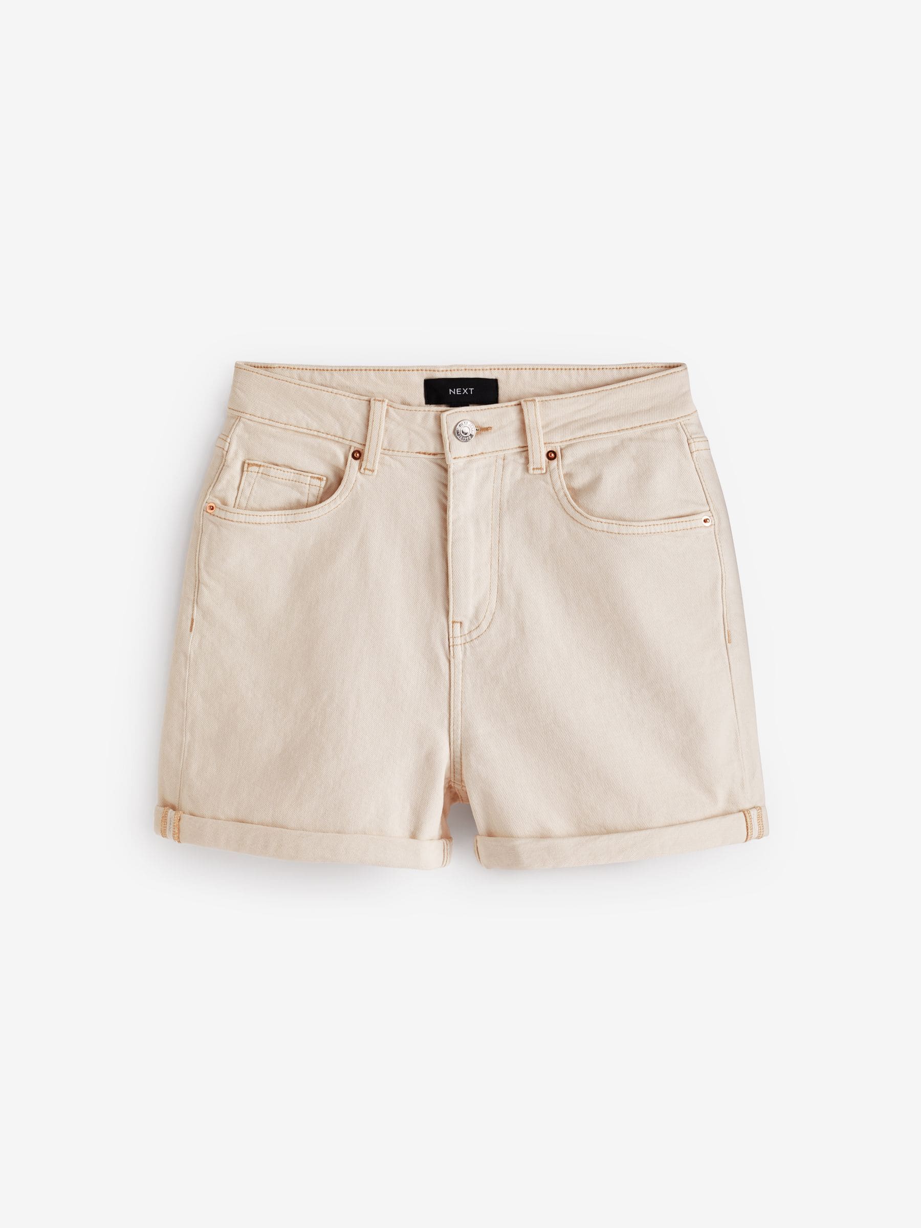 Buy Ecru Mom Comfort Stretch Denim Shorts from Next USA