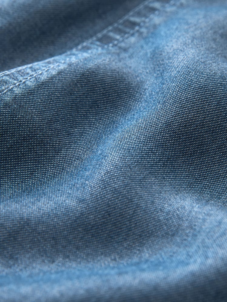Dunkelblau/Denim - Mittellange Shorts aus TENCEL™ mit Taillenschnürung - Bild 7 von 7