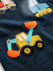 Navy/Red Appliqué Transport 100% Cotton Short Sleeve T-Shirt (3mths-7yrs) - Image 3 of 3